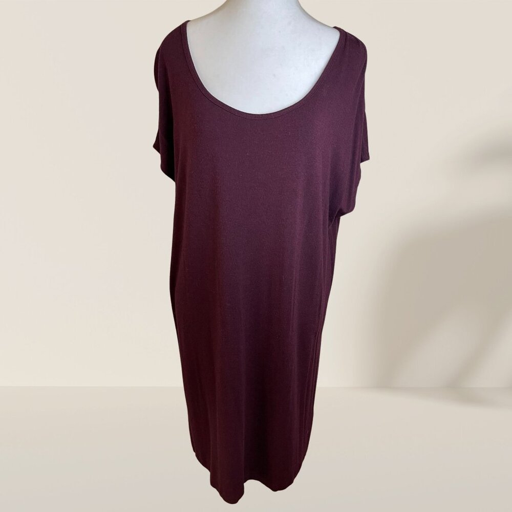 Garage Burgundy Oversized T-Shirt Dress/Tunic – Size L 🍷 Comfy & Casual